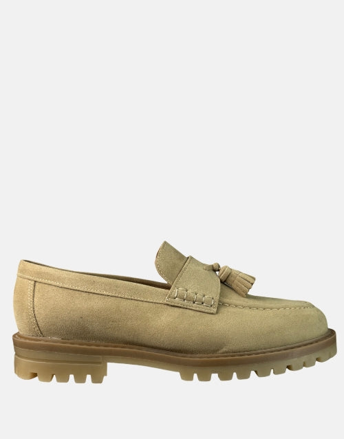 Filo Taupe Suede Tassel Moccasin