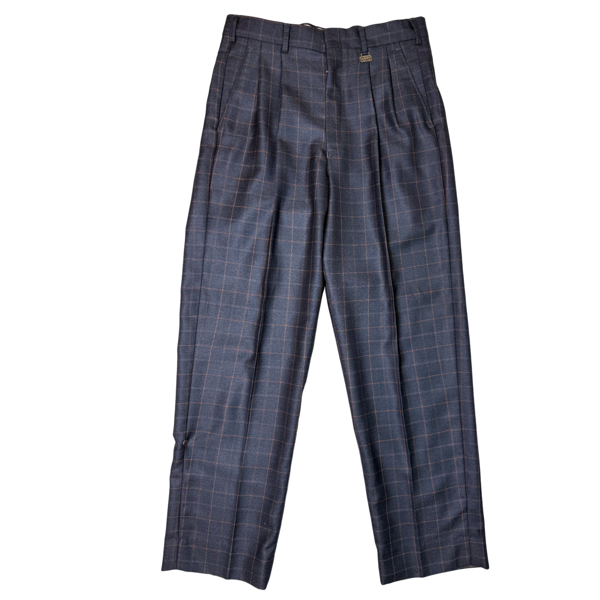 Navada Charcoal 2 Pleat Check Trouser