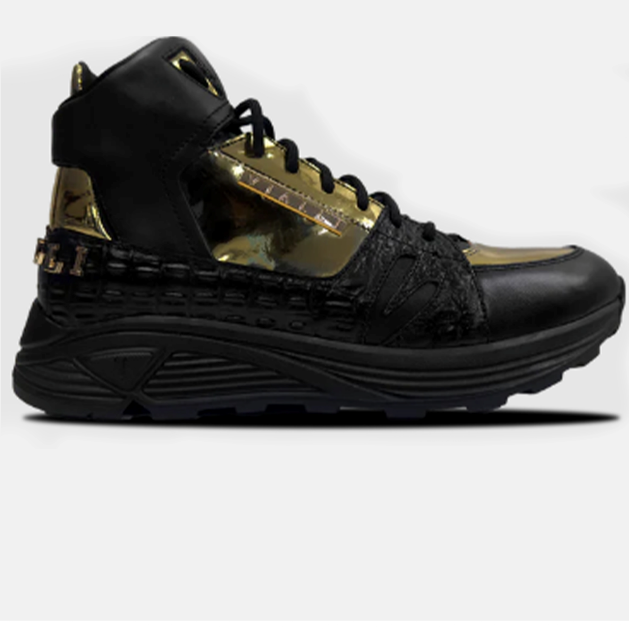 Vialli Matteo Black Gold Mid Sneaker