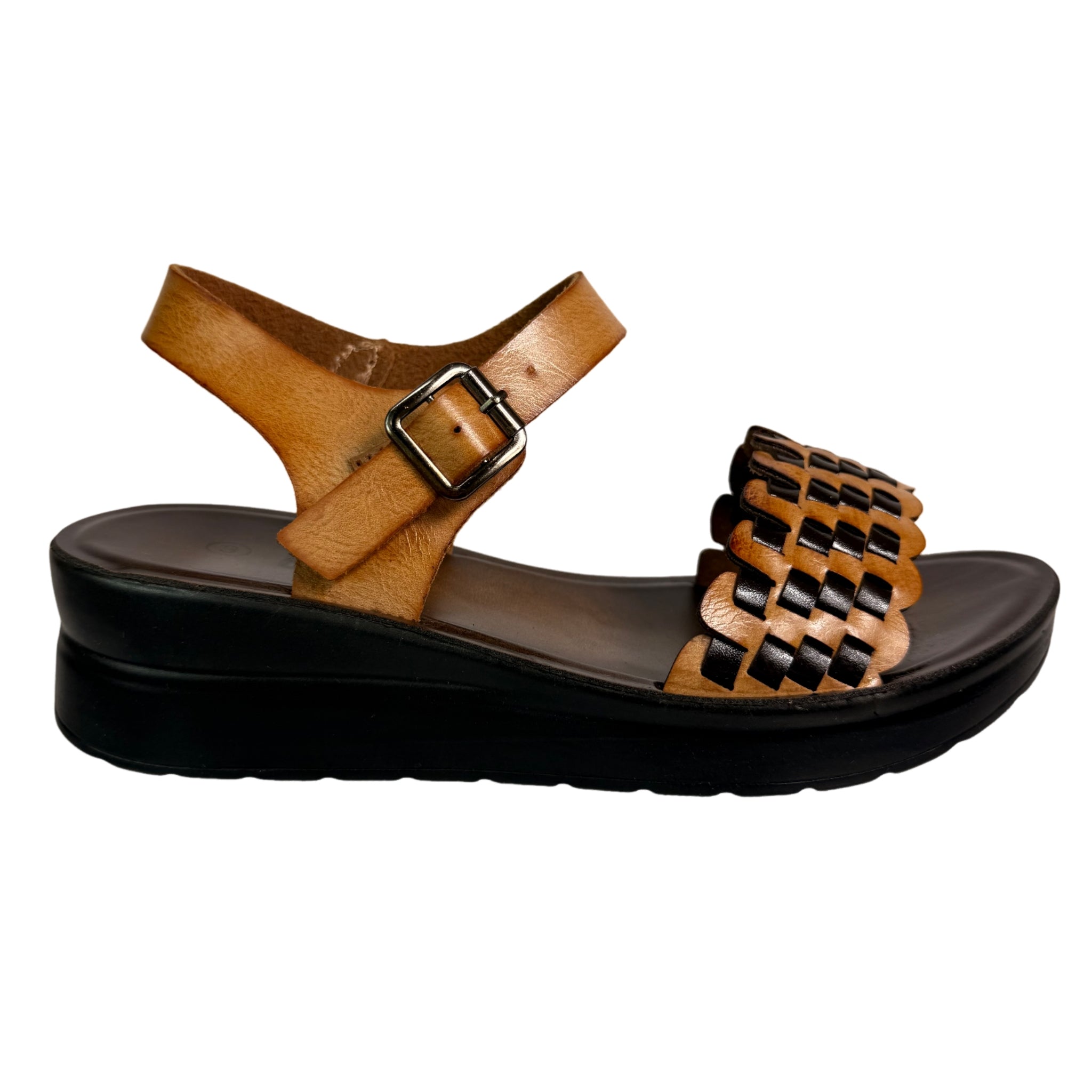Ladies Carlo Bossi Platform Beige Brown Sandals