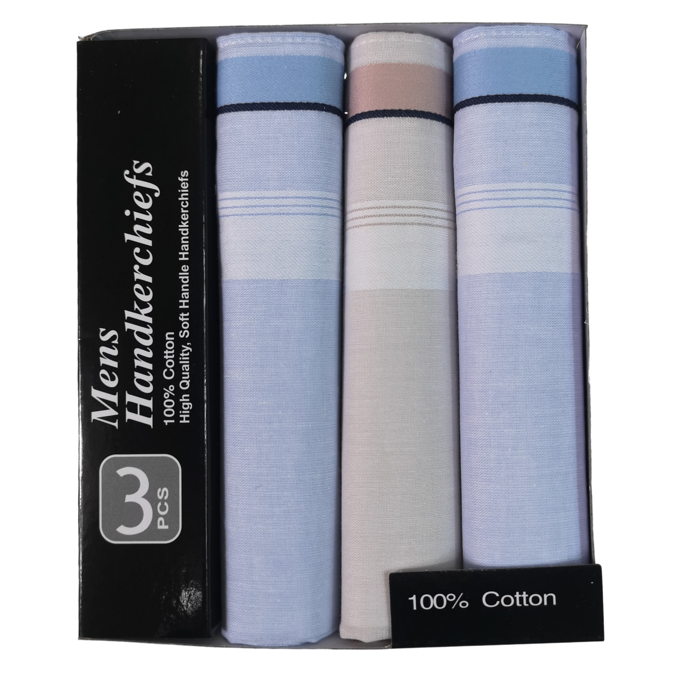 Mens Handkerchiefs Hankys 3Pack Assorted Colors