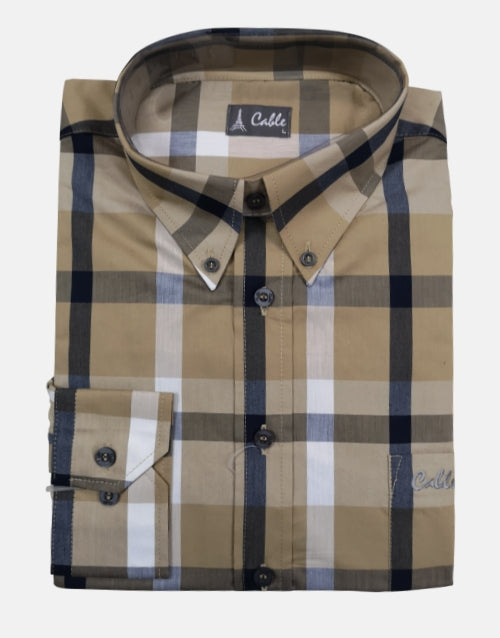 Aero Cable Stone Check Shirt
