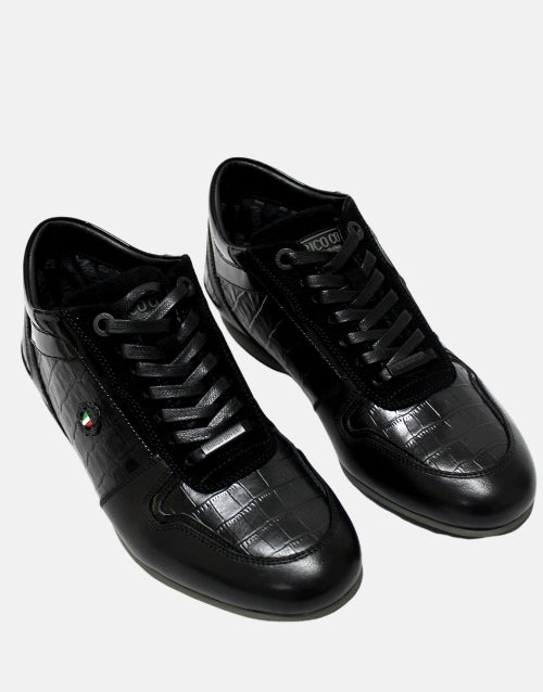 ENRICO COVERI Italia Leather Black Lo Sneaker