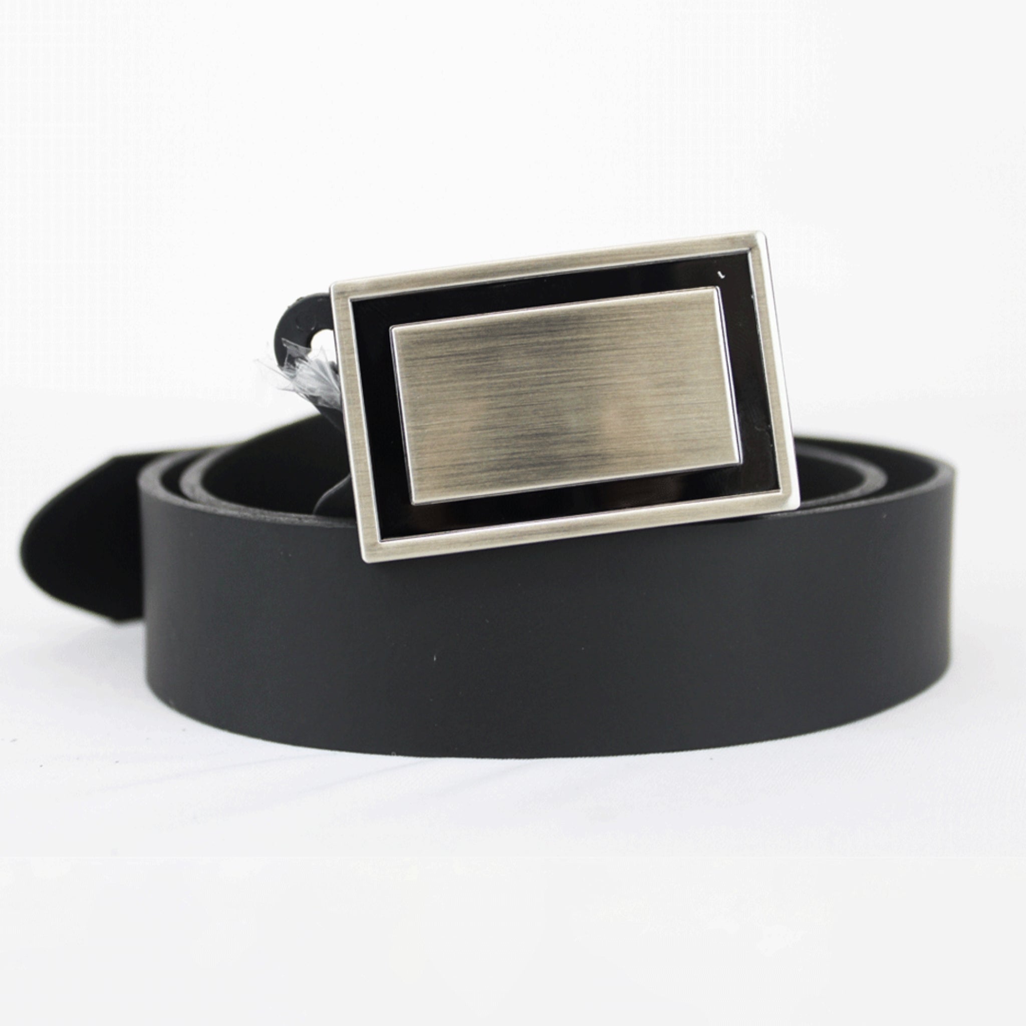 Bossini Square Buckle Black Belt