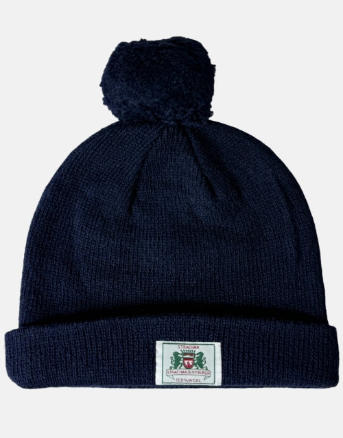 STRACHAN & MYBURGH Navy 100% Wool Beanie