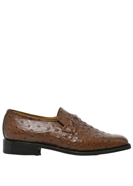 Crockett & Jones Leather Brown Ostrich Moccasin