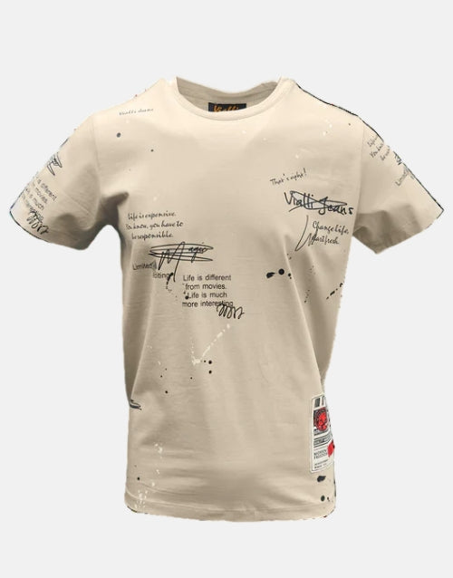 Vialli Irock Cream Grafitti T-Shirt
