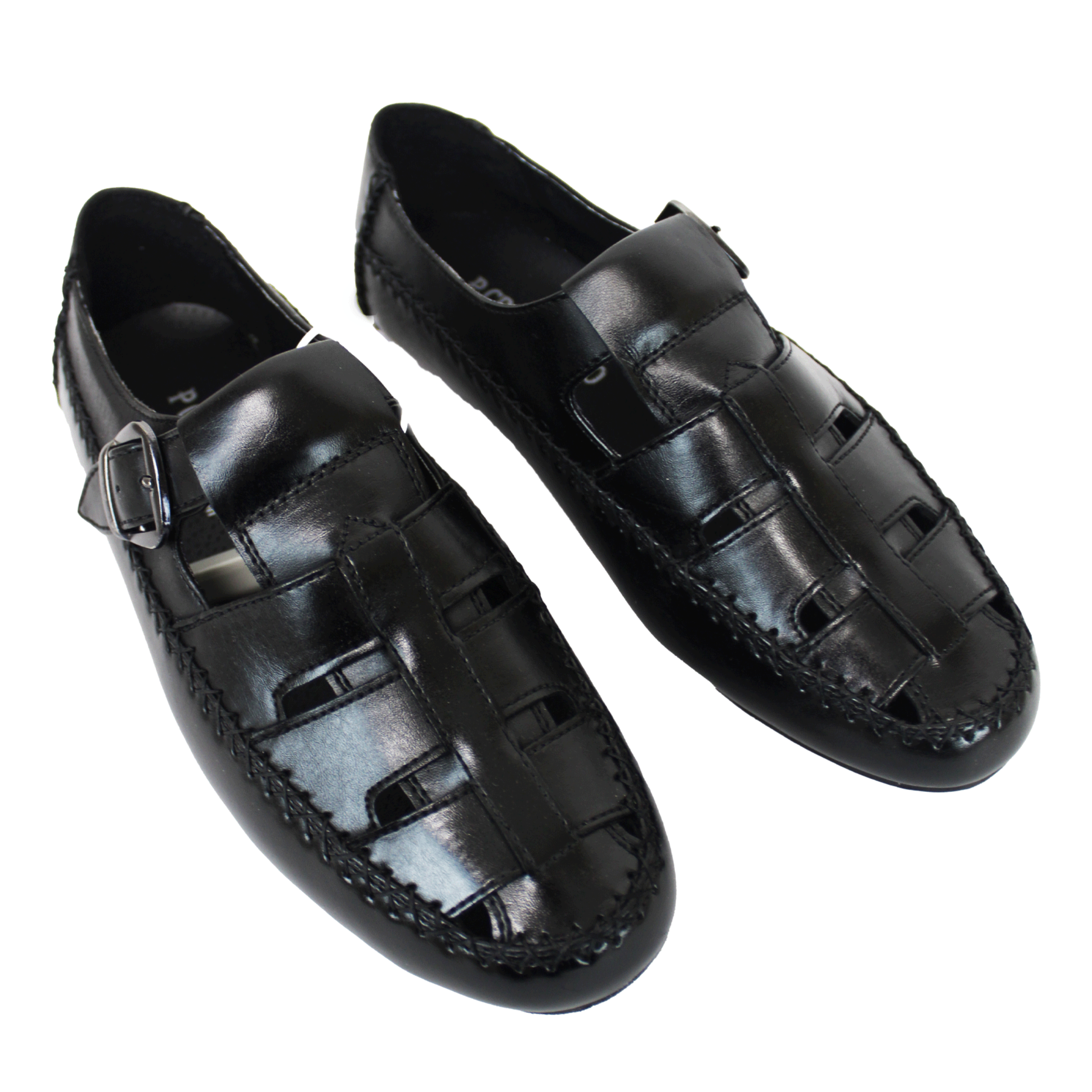P CROUCH & CO Black Citroen Sandal