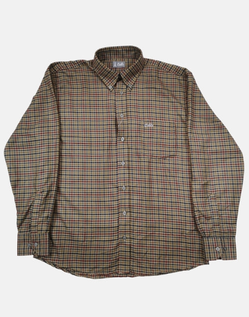Aero Cable Brown Checkered LS Shirt