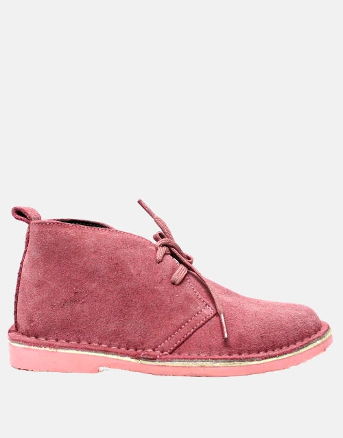 Desert Vellie Suede Pink Lace Up Boot