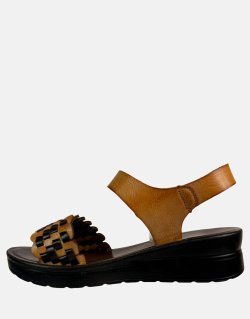 Ladies Carlo Bossi Platform Beige Brown Sandals