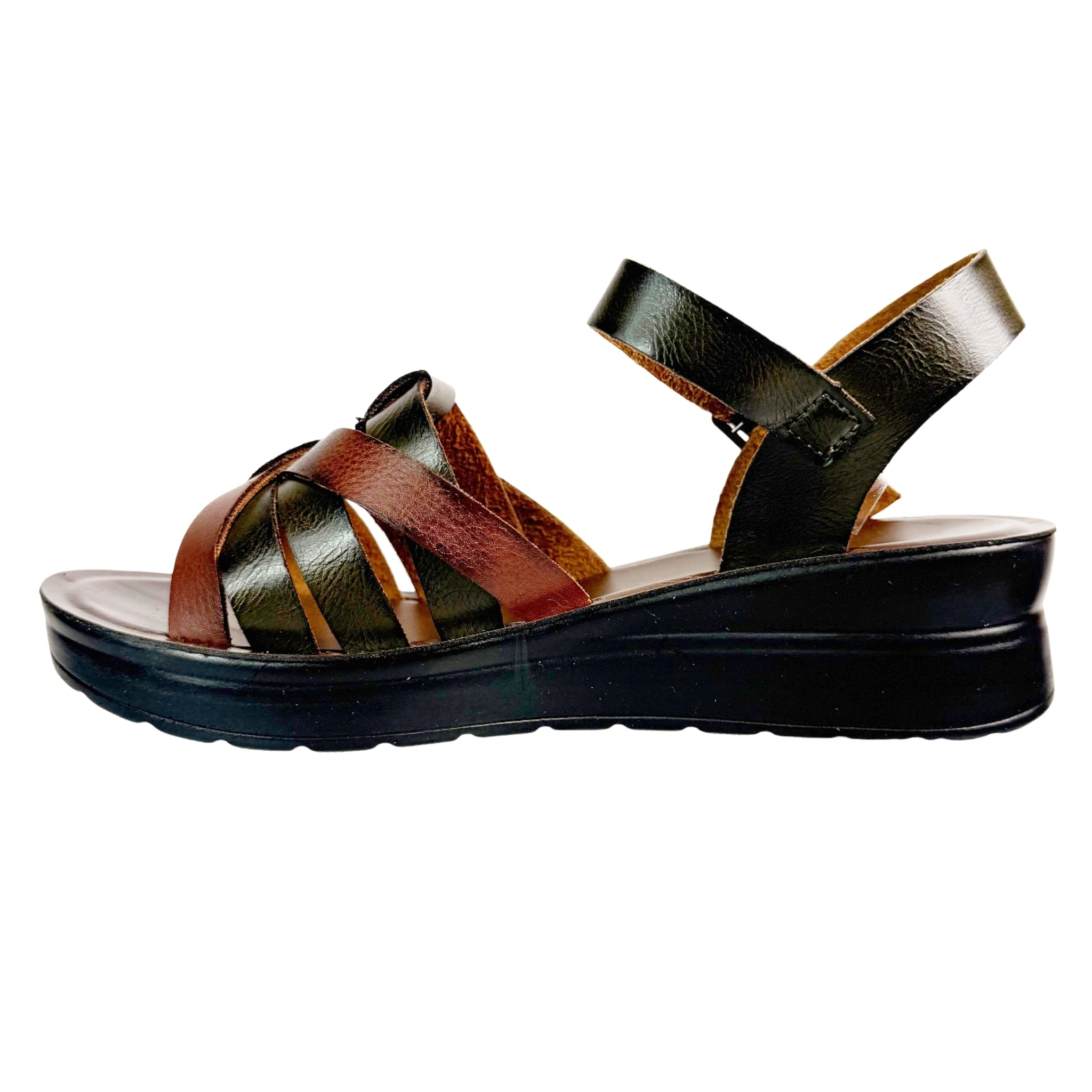 Ladies Carlo Bossi Platform Olive Sandals