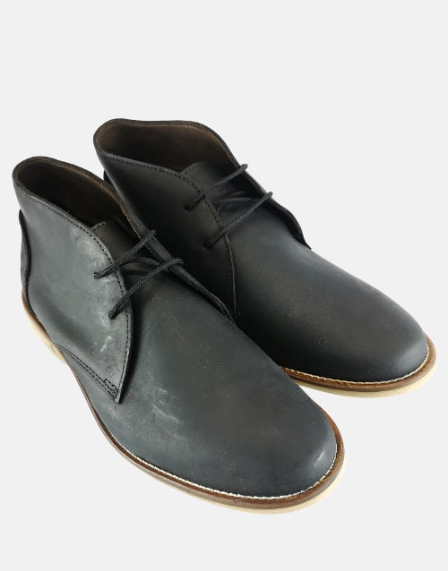 Old Khaki Vellie Black Leather Boot