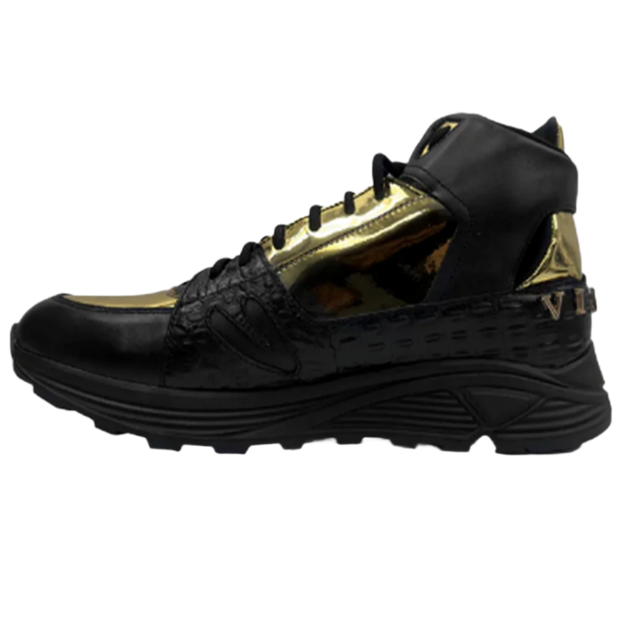 Vialli Matteo Black Gold Mid Sneaker