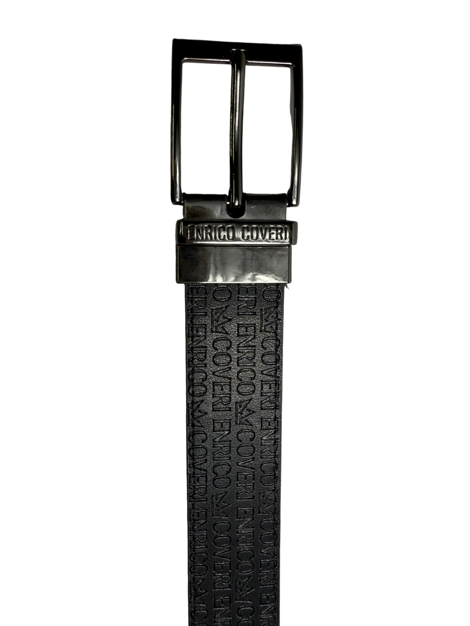 Enrico Coveri Monogram Reversible Black Leather Belt
