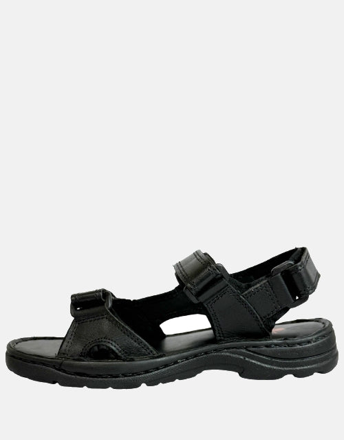 Bushveld Genuine Leather Black Backstrap Sandal