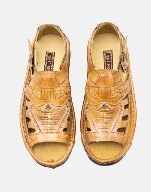 Omega Buffalo Leather Bone Java Sandal