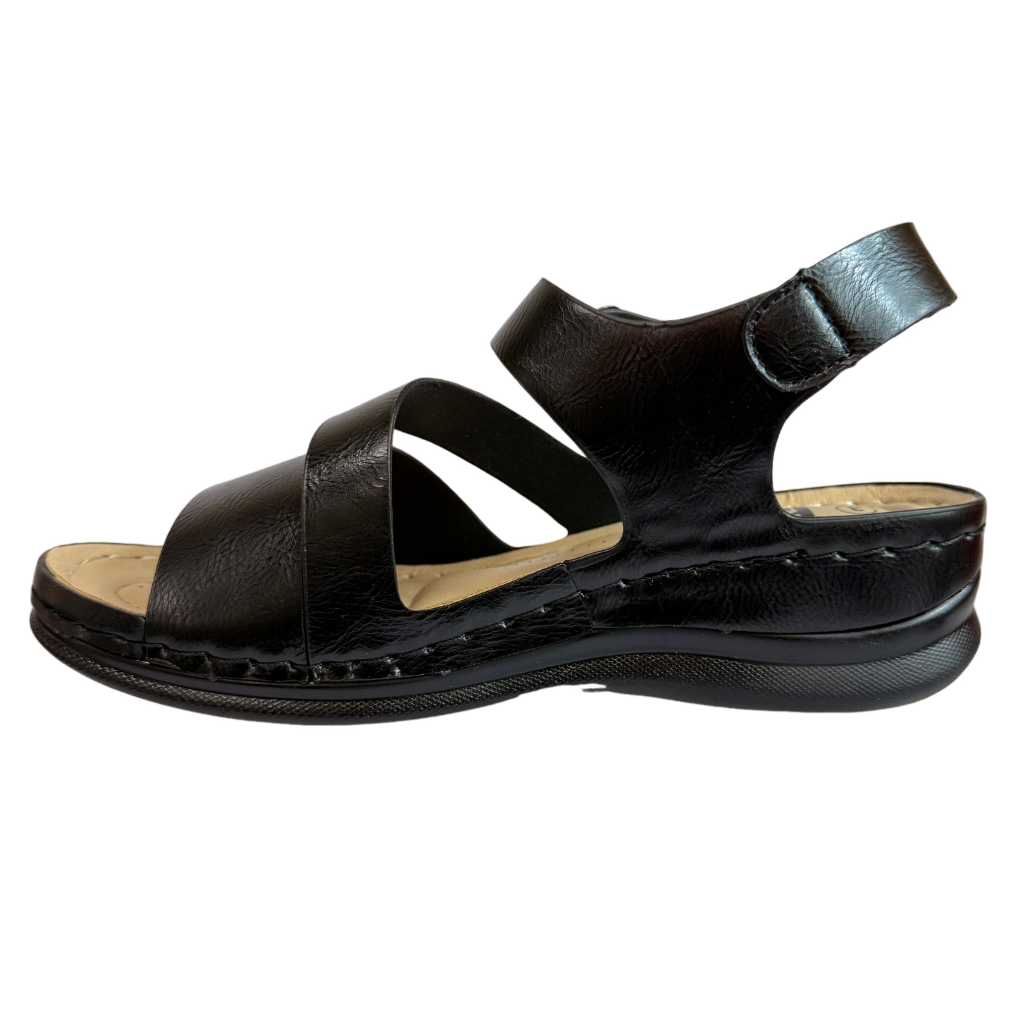 Ladies Carlo Bossi Platform Black Sandals