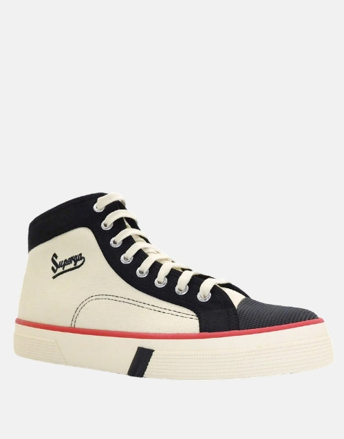 Superga Ecru Black Mid Boot
