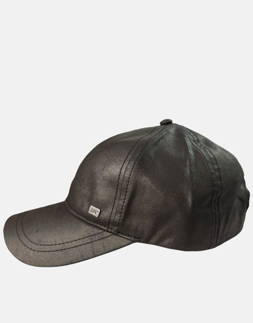 Caterpillar Faux Black Leather Cap