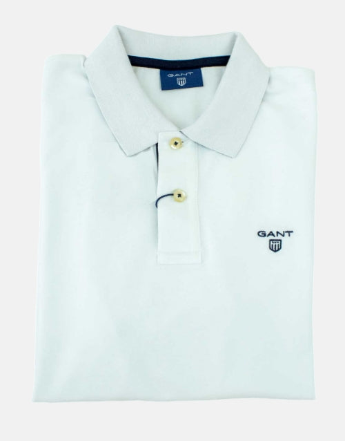 Gant Original SS Pique Contrast Collar White Navy Golfer