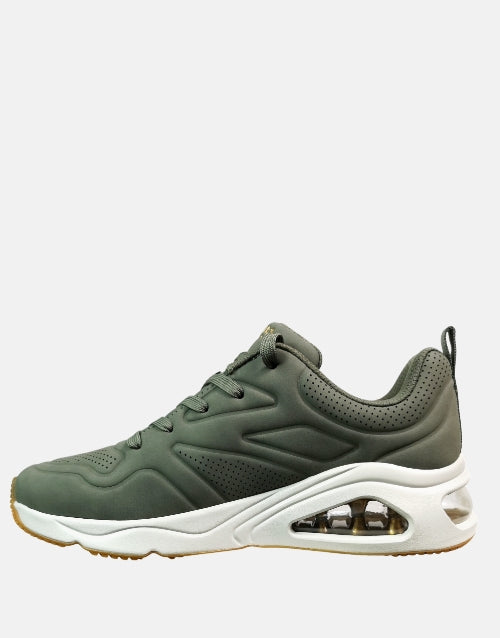 Skechers Ladies Tres Air Uno Olive Sneaker