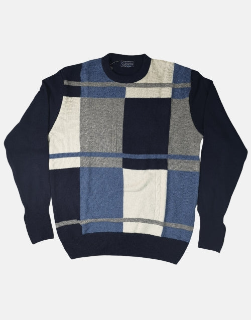 Grant of Scotland Block Navy Lambs Wool Knitwear