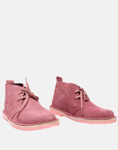 Desert Vellie Suede Pink Lace Up Boot