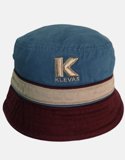 KLEVAS Paulie Jose Blue/Stone/Burgundy Reversible Ispoti Bucket Hat