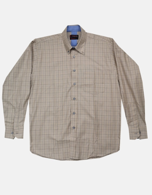 Aero LS Khaki Check Shirt