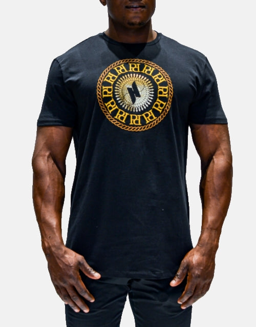 PURE PREMIUM Roman Rollette Black T Shirt