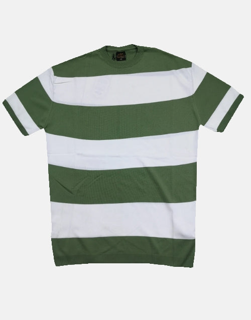 KNITWEAR GREEN STRIPE T-SHIRT