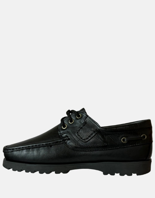 Tego Eastland Black Leather Casual Dockside