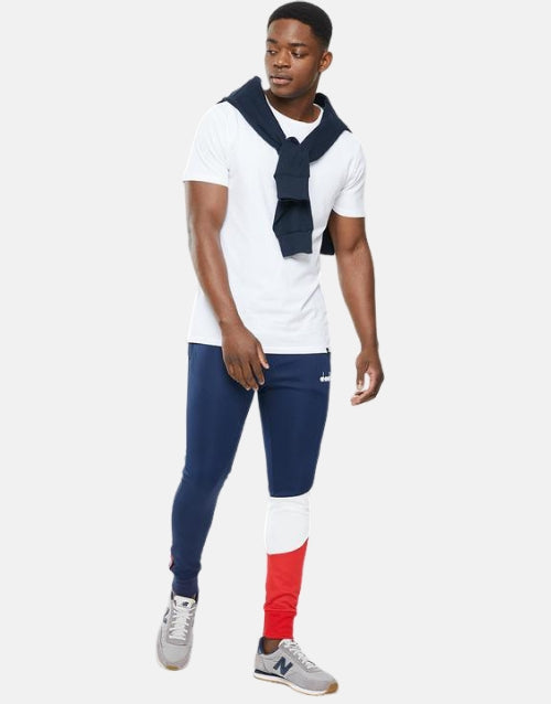 Diadora Slim Track Pants Navy & Red