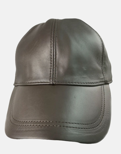 EVANS Brown Genuine Leather Cap