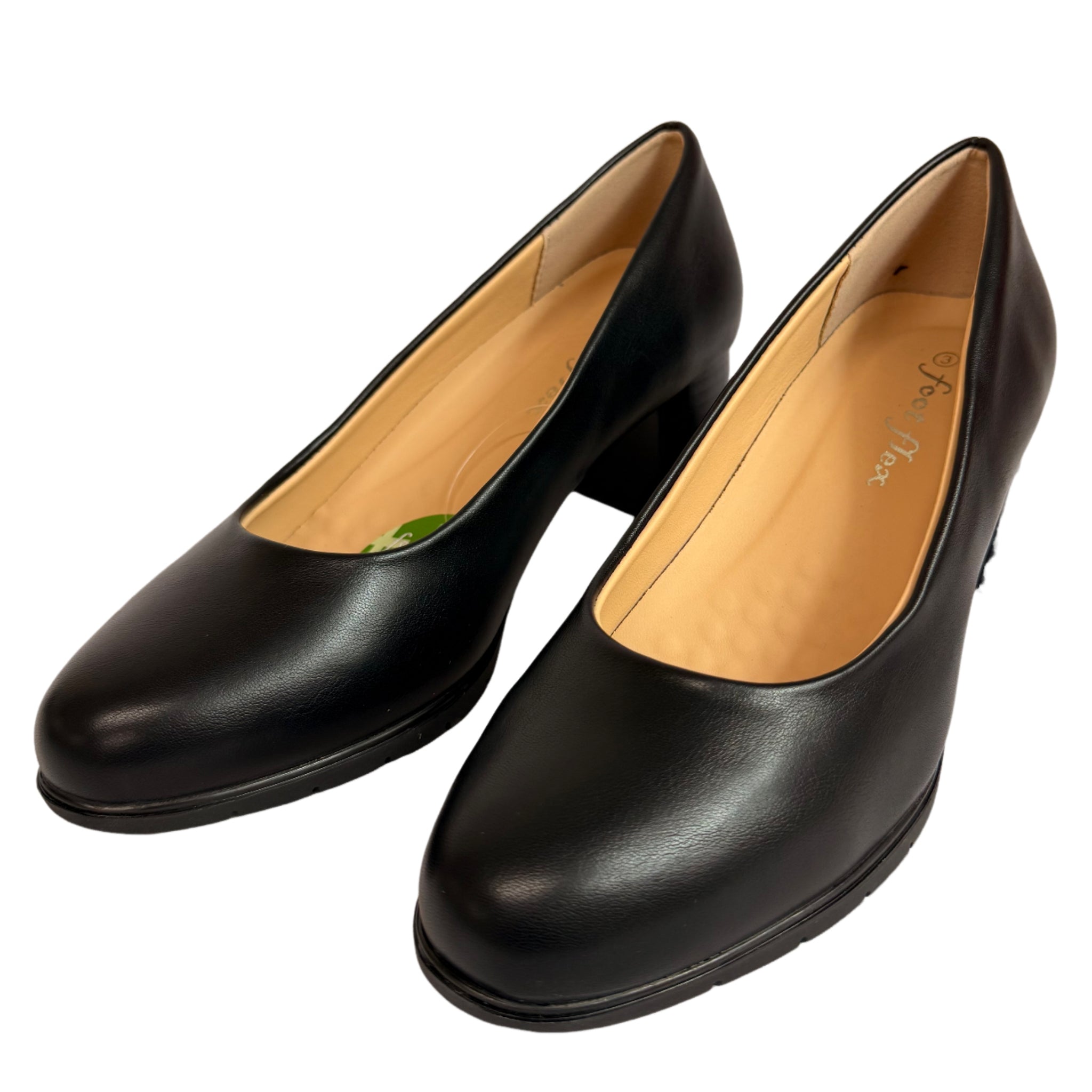 Ladies Foot Flex Black Block High Heel