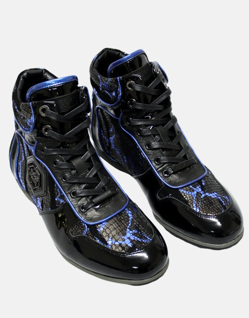 ENRICO COVERI Italian Black Blue Leather Boot