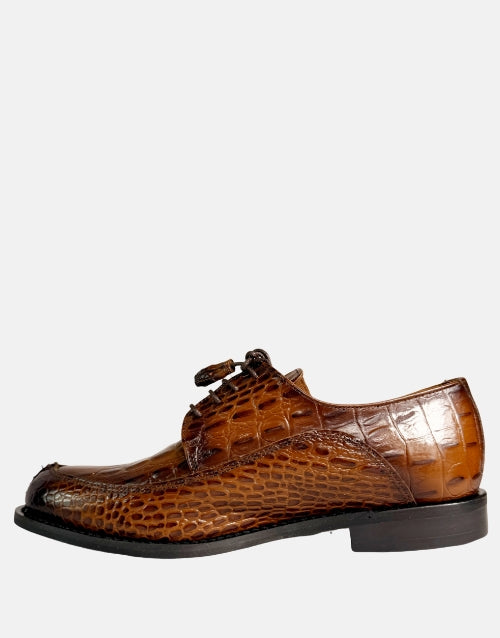 Bishop Leather Croc Tan Brown Shoe