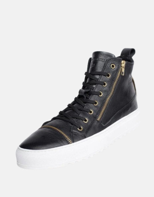 MMS Leather Black Boot 1/4 Zip Italian Sneaker