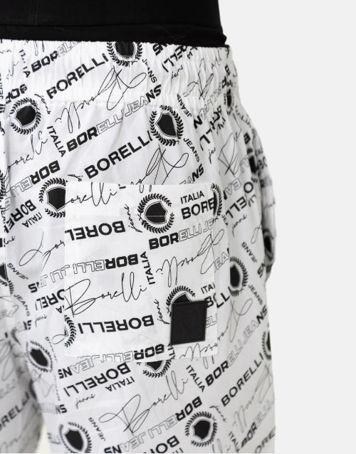 Borelli Curzio White Allover Print Cotton Short