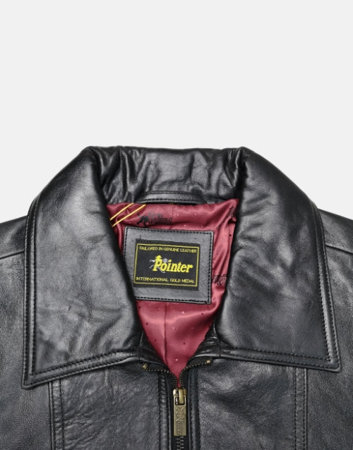Pointer Original Leather Black Bunny Zip Jacket