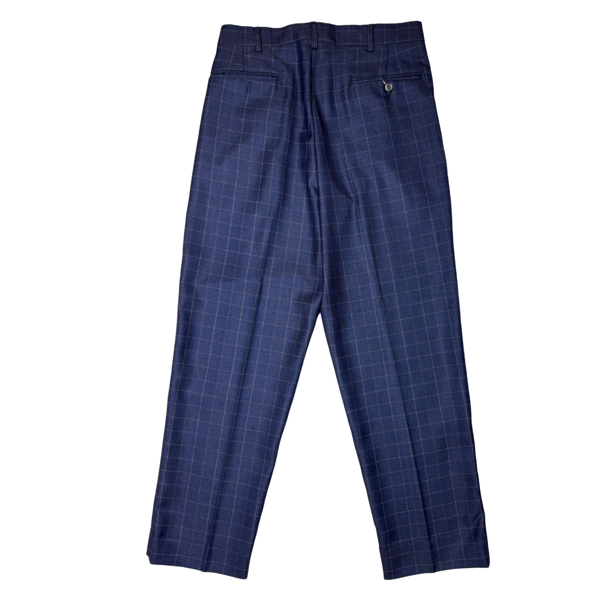 Navada Navy 2 Pleat Check Trouser