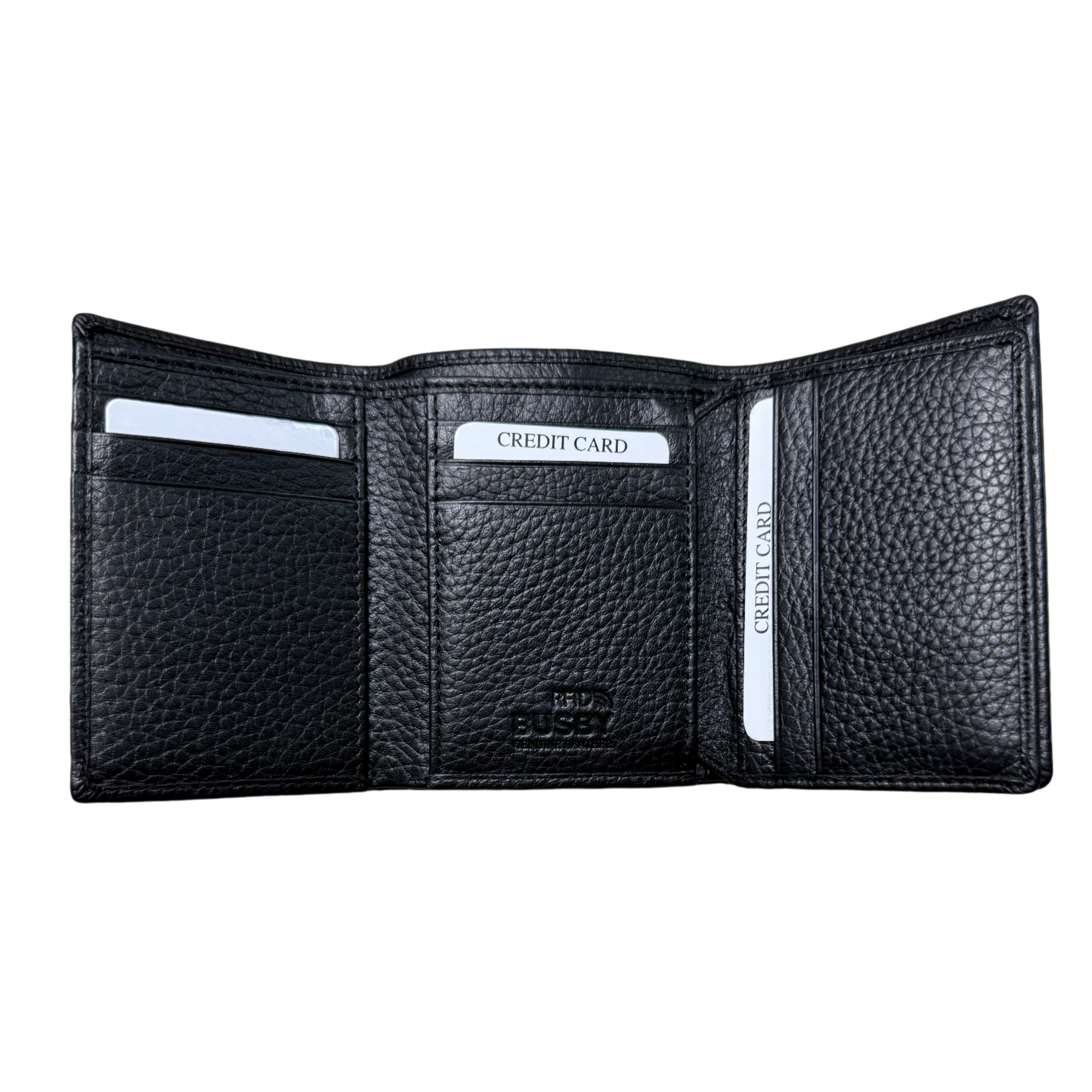 Busby Genuine Leather Black Bifold Wallet