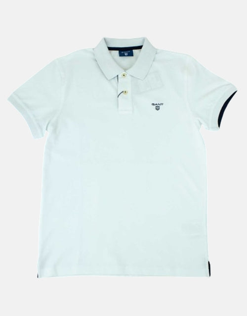 Gant Original SS Pique Contrast Collar White Navy Golfer