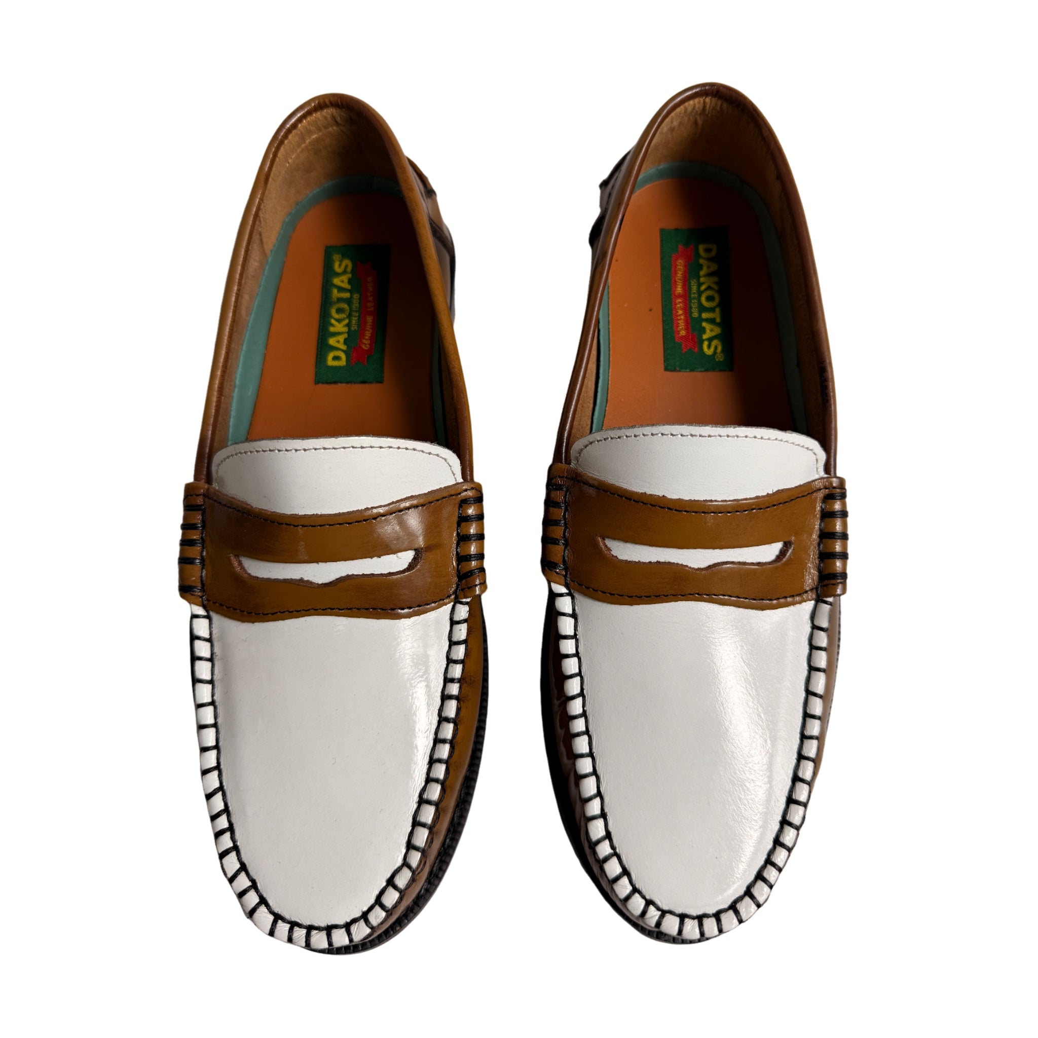 Dakota Leather Black & White Moccasin Shoe