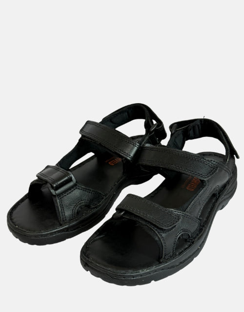 Bushveld Genuine Leather Black Backstrap Sandal