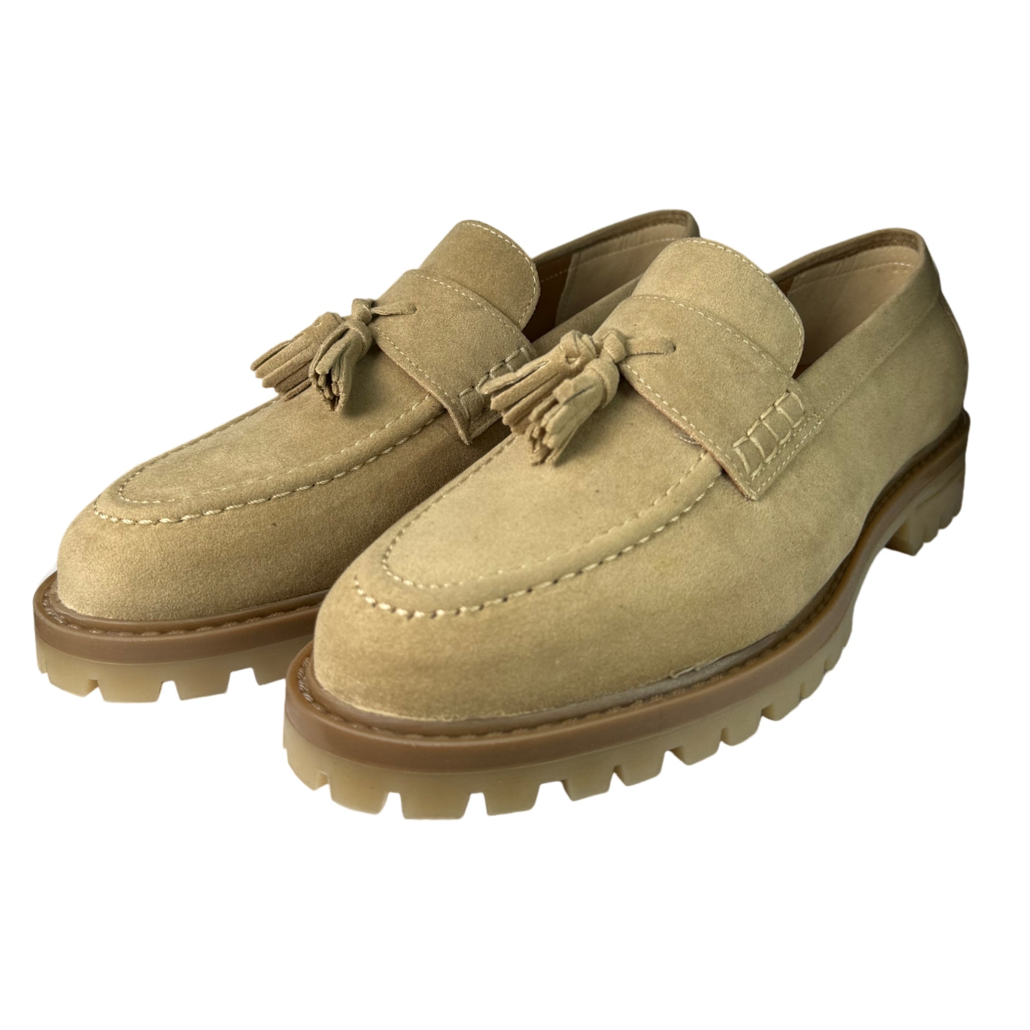 Filo Taupe Suede Tassel Moccasin