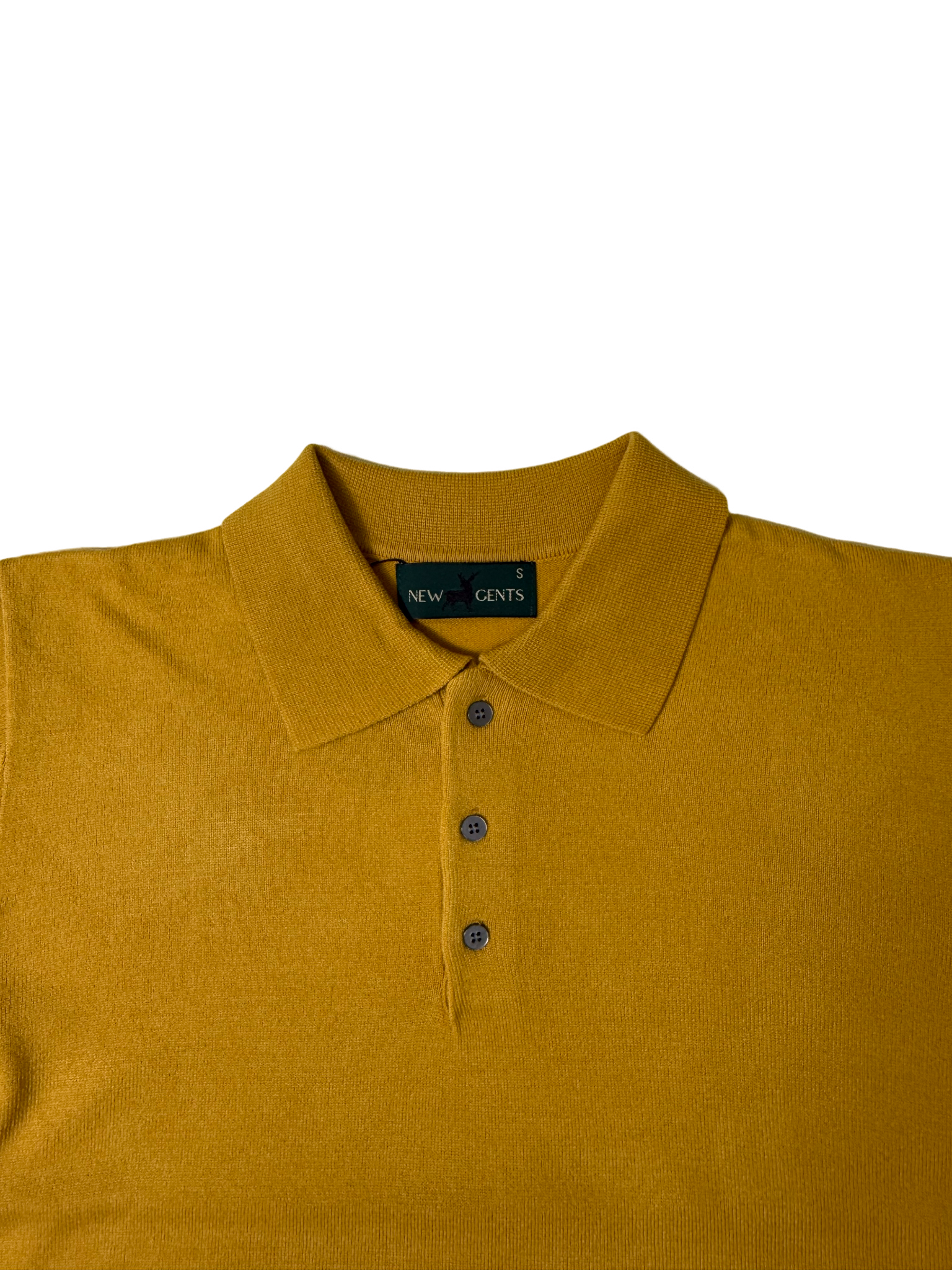 NEW GENTS Corn Mustard LS Golfer Knitwear