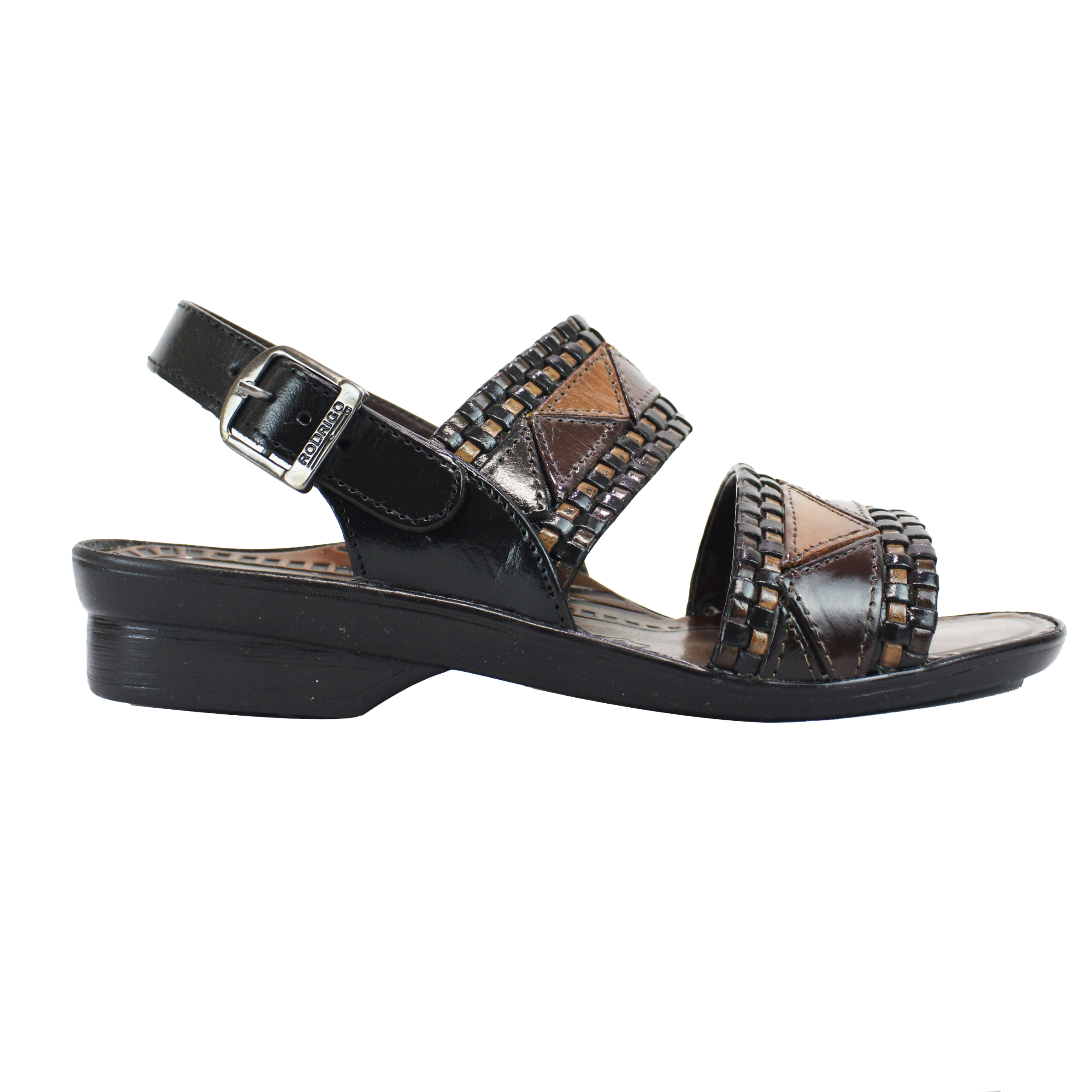 Rodrigo Black Multi Leather Sandal