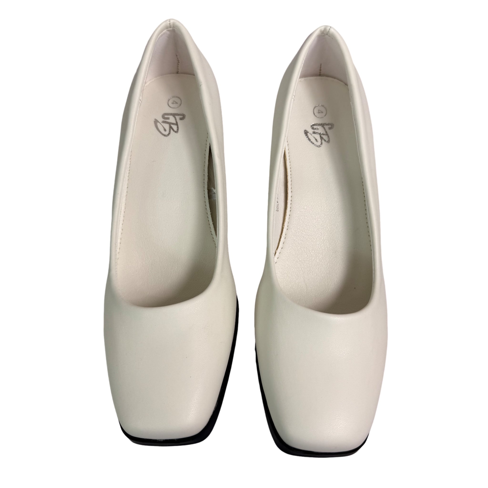 Ladies Carlo Bossi White Block High Heels